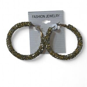Gold & Silver Glitter Hoop Earrings